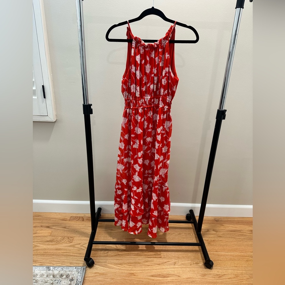 Red Floral Maxi Dress